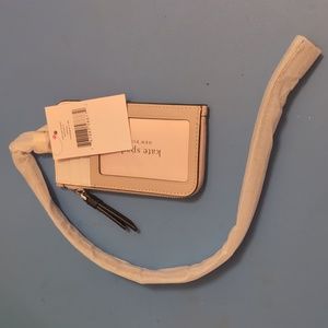NWT Kate Spade Card Case Lanyard - Beige